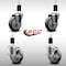 Service Caster 4'' SS Gray Poly Wheel Swivel 1-1/2'' Expanding Stem Caster Set 2 Brakes, 4PK SCC-SSEX20S414-PPUB-2-TLB-2-112 - alternate 4
